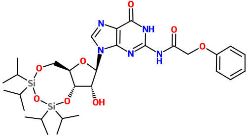 (image for) MC081107 N2-Phenoxyacetyl-3',5'-O-(1,1,3,3-tetraisopropyl-1,3-disiloxanediyl)guanosine